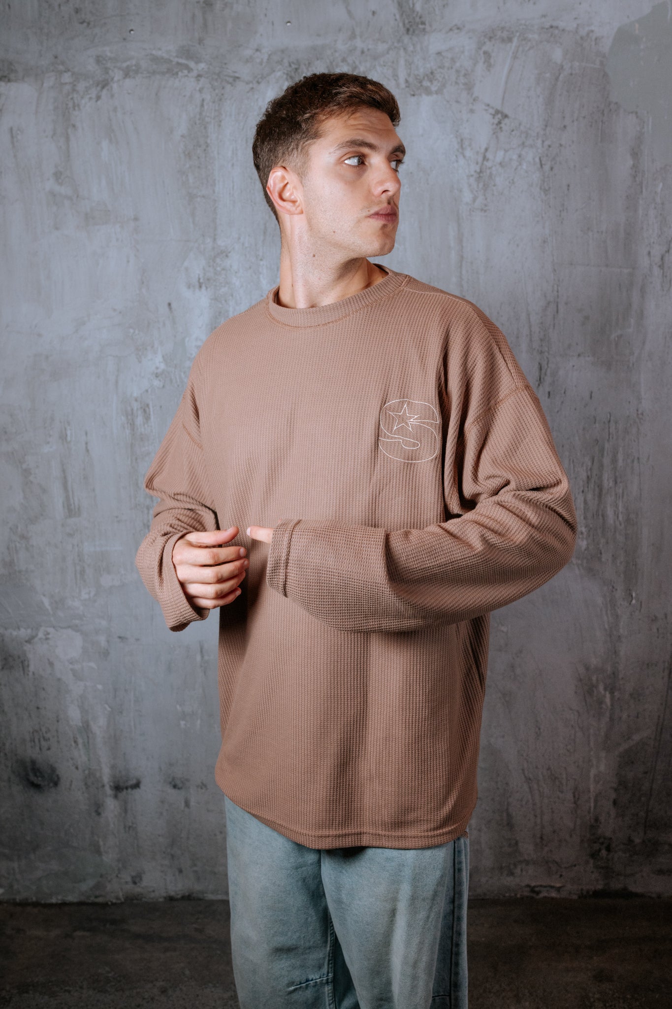 Polera Manga larga / Waffle capuccino