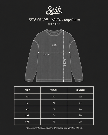 Polera Manga larga / Waffle negro