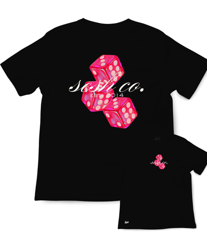 Polera Dados Rosado SESH | Polera Estampada Negra Chile
