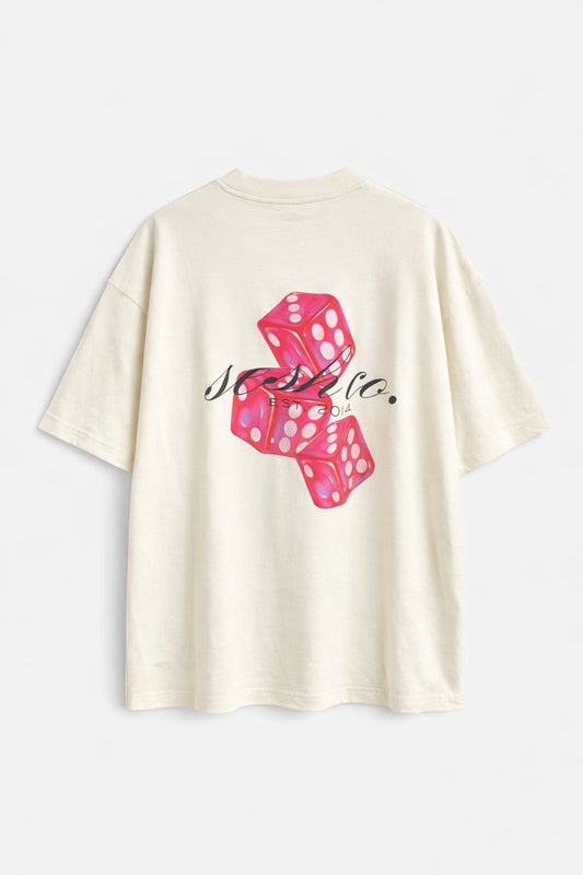 POLERA OVERSIZE DADOS ROSA