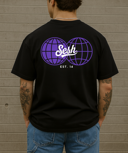 Polera Worldwide SESH | Polera Estampada Negra Chile