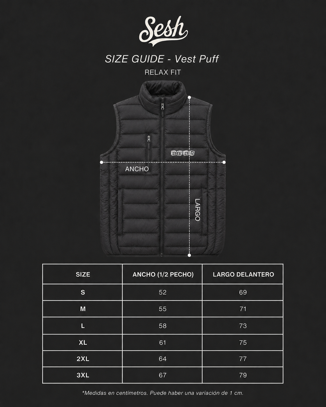 PUFF VEST NEGRO ESSENCE