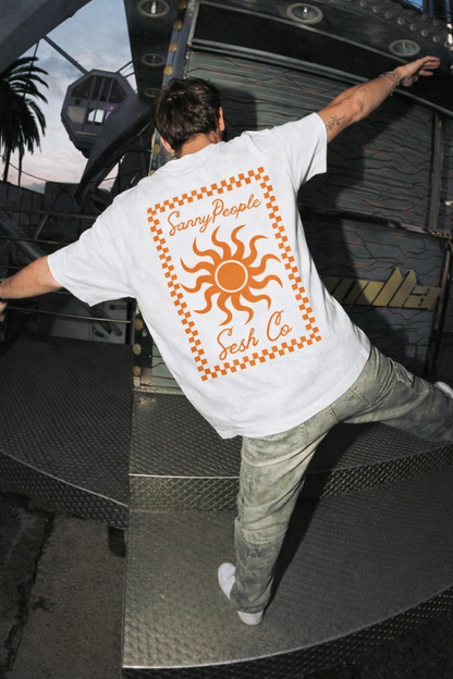 Polera Sunny People Blanca Heavy Cotton 250g SESH | Oversize Chile