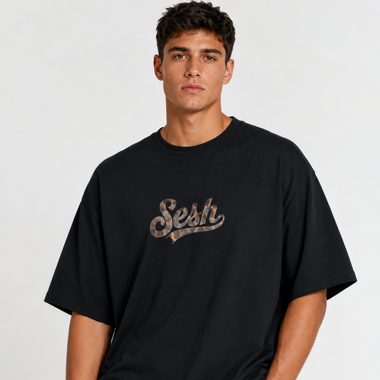 Polera Print  – SESH | Polera Negra Estampada Animal Print
