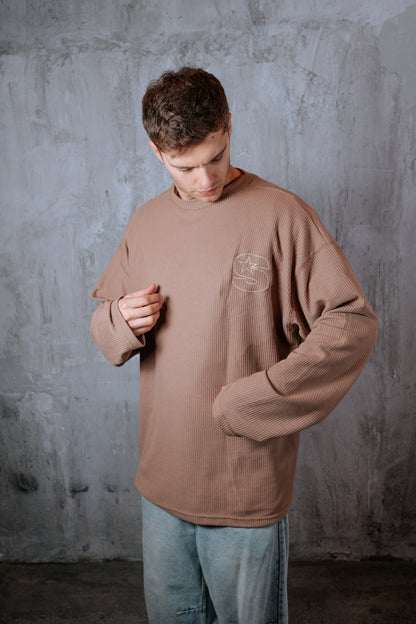 Polera Manga larga / Waffle capuccino