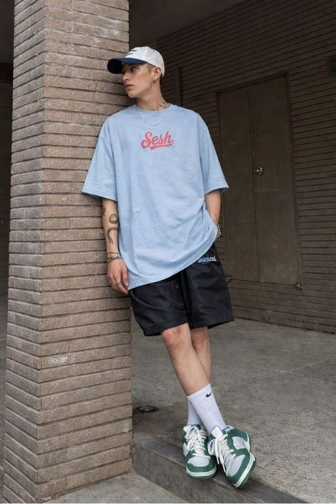 POLERA OVERSIZE  CELESTE