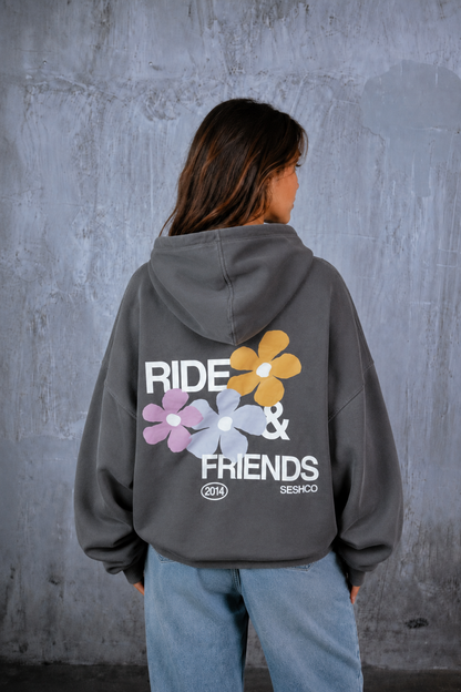 Poleron Gris Flor R&F | Boxy Fit mujer