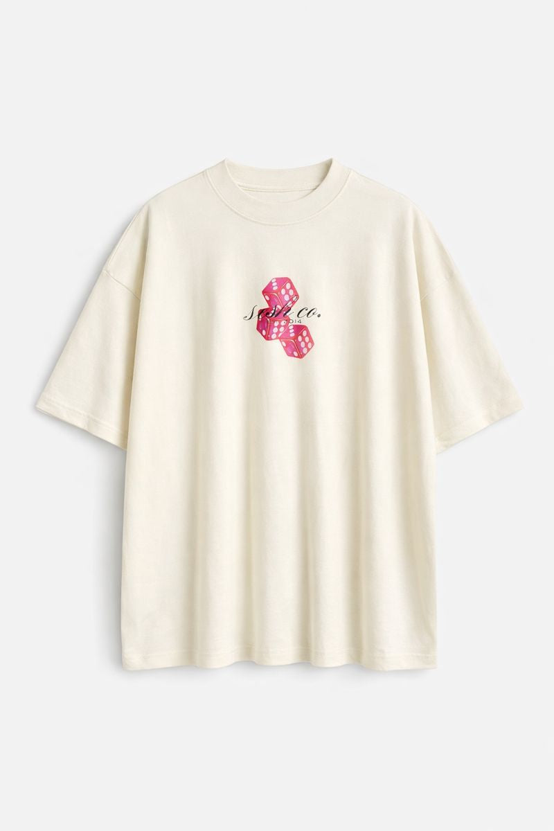 POLERA OVERSIZE DADOS ROSA