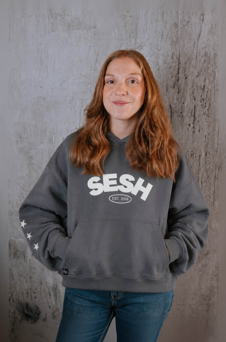 Poleron Gris Sesh Star | Boxyfit Mujer