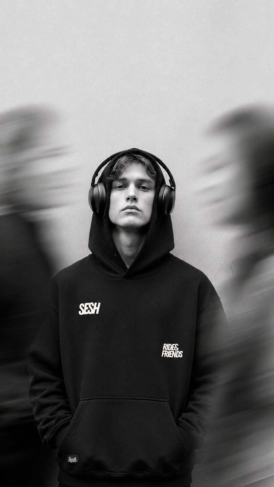 Promo Polerón negro SESH14 |FIT  boxyfit/oversize