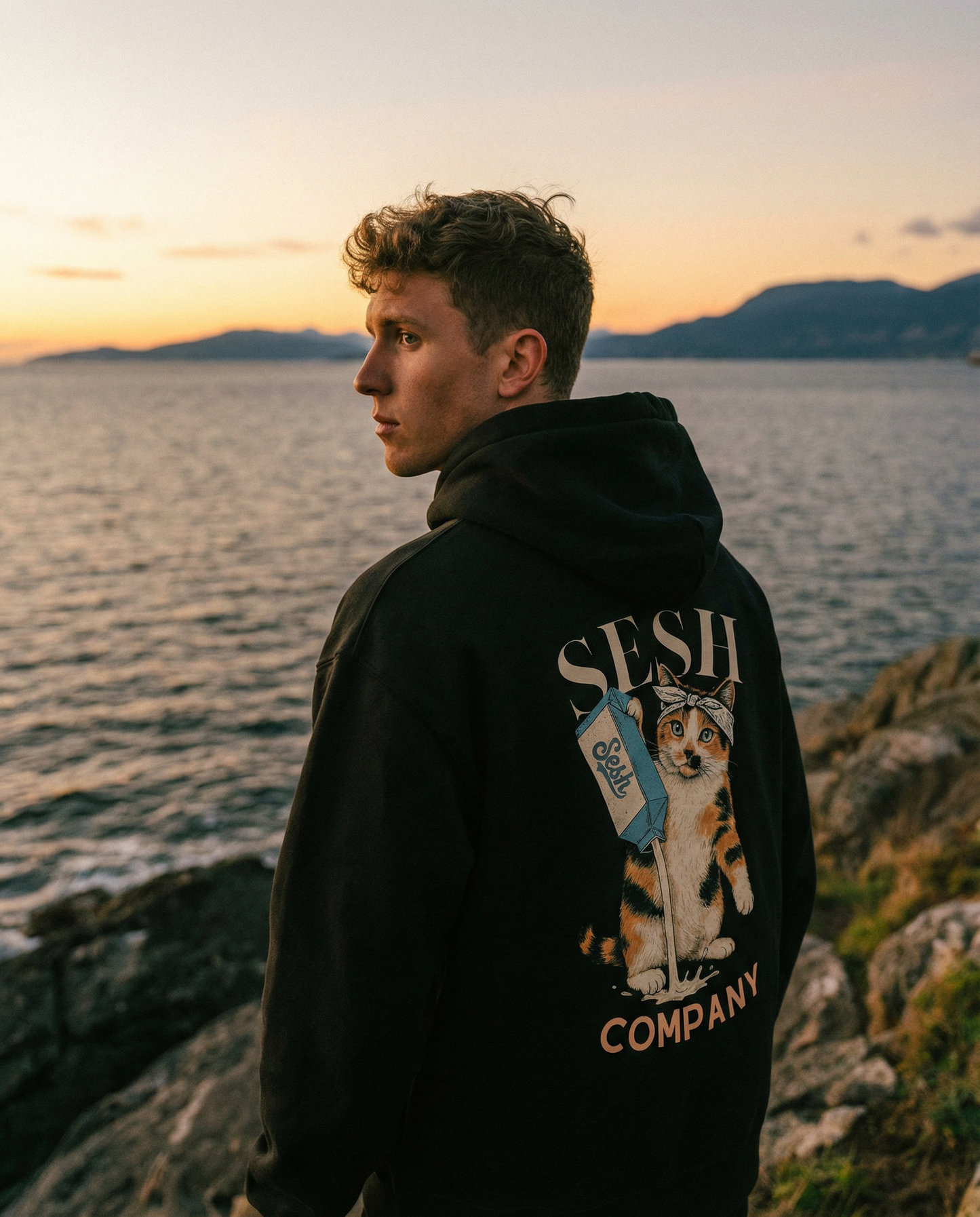 Polerón Bad Cat SESH | Hoodie Gato Streetwear Chile
