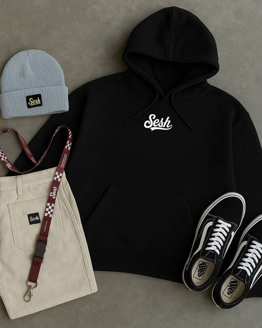 A25 PROMO PACK POLERON NEGRO+GORRO+LANYARD