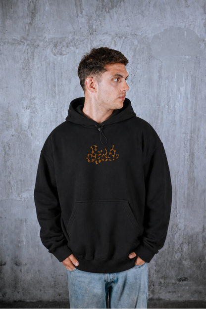 Polerón Negro Animal Print — Regular