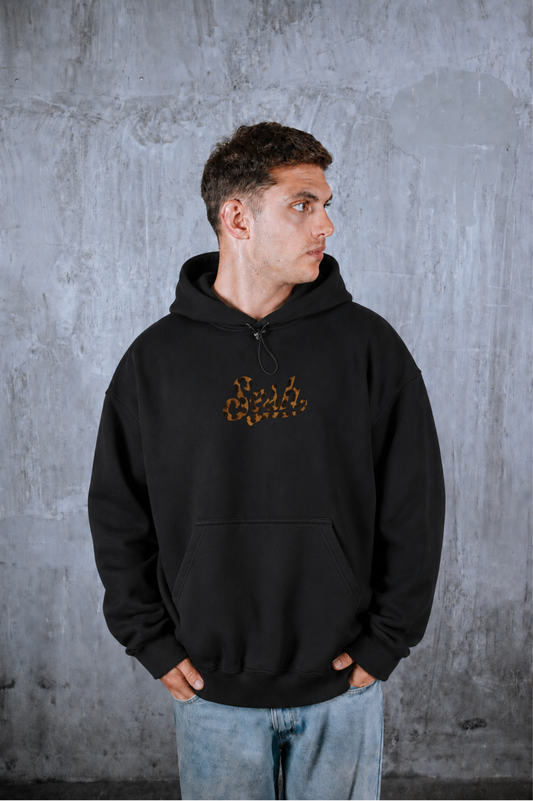 Polerón Negro Animal Print — Regular